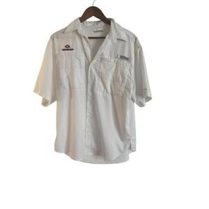 Columbia PFG Men’s Small Georgia Bulldogs Omni-Shade Fishing Shirt White Vented